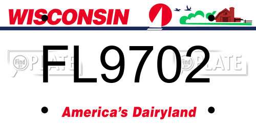 FL9702 Wisconsin License Plate