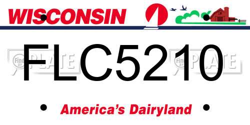 FLC5210 Wisconsin License Plate