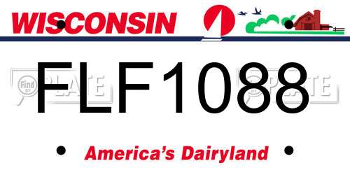 FLF1088 Wisconsin License Plate