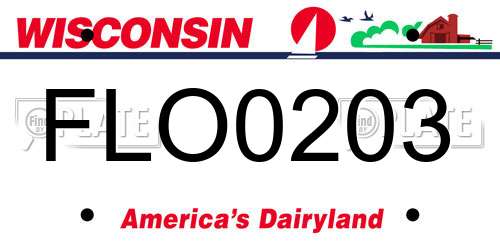 FLO0203 Wisconsin License Plate