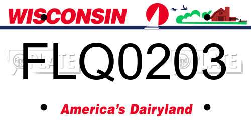 FLQ0203 Wisconsin License Plate