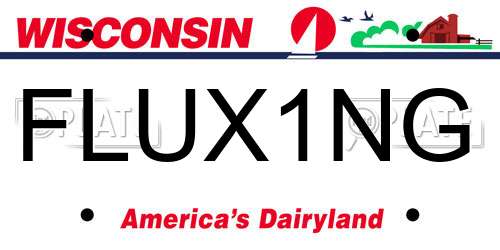 FLUX1NG Wisconsin License Plate