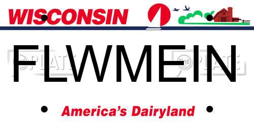 FLWMEIN Wisconsin License Plate