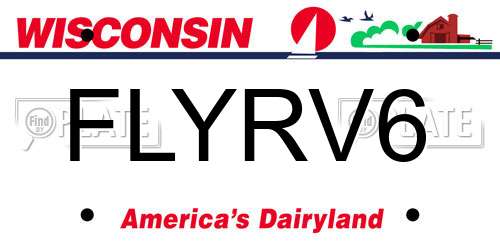 FLYRV6 Wisconsin License Plate