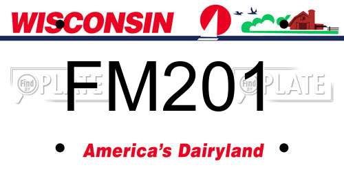 FM201 Wisconsin License Plate