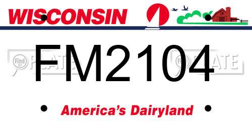 FM2104 Wisconsin License Plate