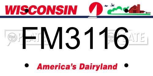 FM3116 Wisconsin License Plate