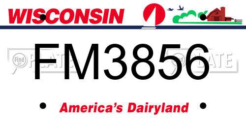 FM3856 Wisconsin License Plate