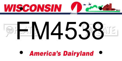 FM4538 Wisconsin License Plate