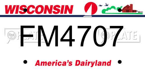 FM4707 Wisconsin License Plate