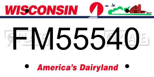 FM55540 Wisconsin License Plate