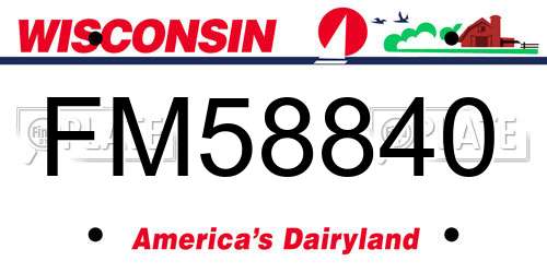 FM58840 Wisconsin License Plate