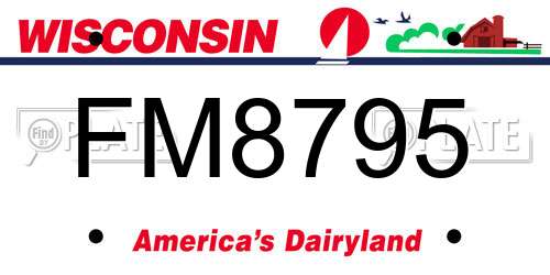 FM8795 Wisconsin License Plate