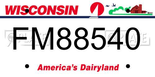 FM88540 Wisconsin License Plate