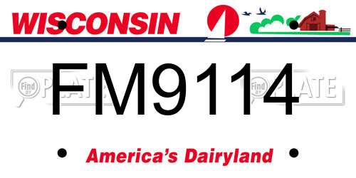 FM9114 Wisconsin License Plate
