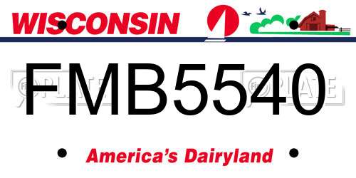 FMB5540 Wisconsin License Plate