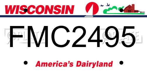 FMC2495 Wisconsin License Plate