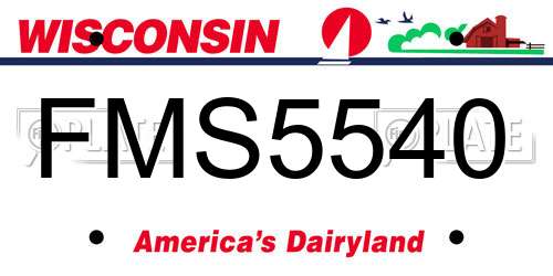 FMS5540 Wisconsin License Plate