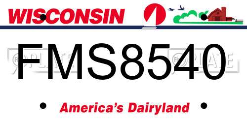 FMS8540 Wisconsin License Plate