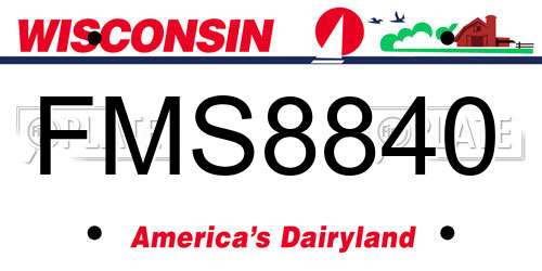 FMS8840 Wisconsin License Plate