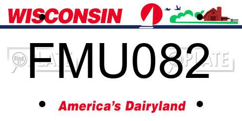 FMU082 Wisconsin License Plate