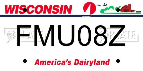 FMU08Z Wisconsin License Plate