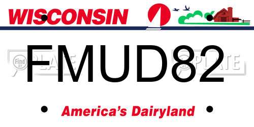 FMUD82 Wisconsin License Plate