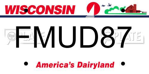 FMUD87 Wisconsin License Plate