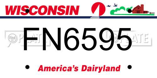 FN6595 Wisconsin License Plate