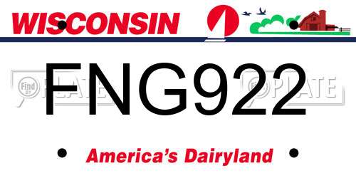 FNG922 Wisconsin License Plate