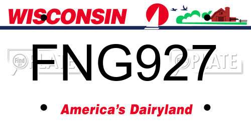 FNG927 Wisconsin License Plate