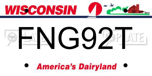 FNG92T Wisconsin License Plate