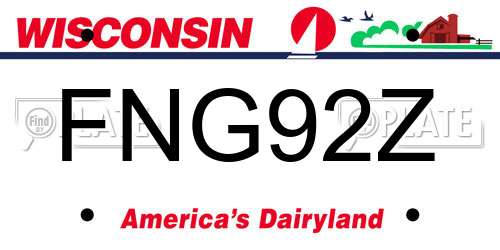 FNG92Z Wisconsin License Plate