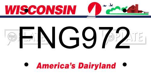 FNG972 Wisconsin License Plate