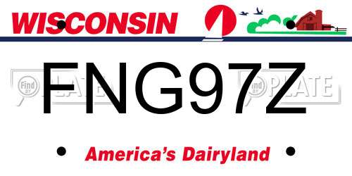 FNG97Z Wisconsin License Plate