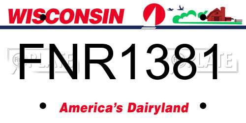 FNR1381 Wisconsin License Plate