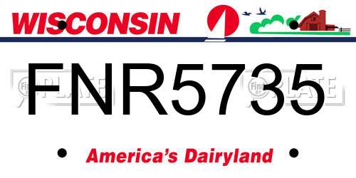 FNR5735 Wisconsin License Plate