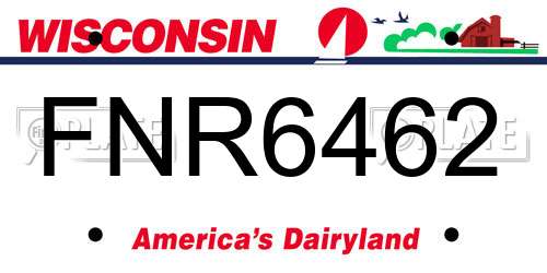 FNR6462 Wisconsin License Plate