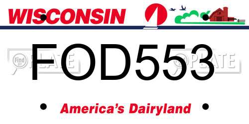 FOD553 Wisconsin License Plate