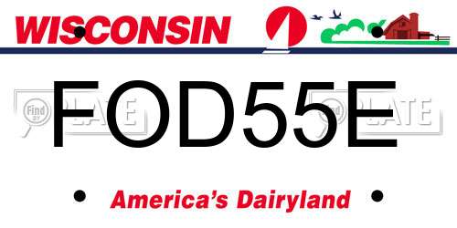 FOD55E Wisconsin License Plate