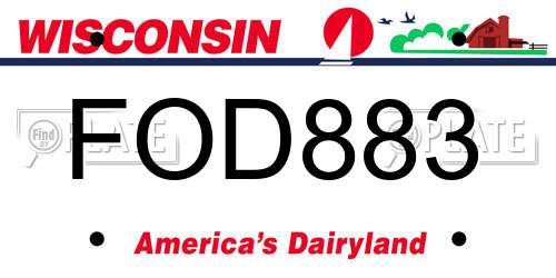 FOD883 Wisconsin License Plate
