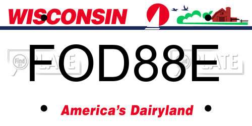 FOD88E Wisconsin License Plate