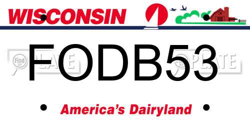 FODB53 Wisconsin License Plate