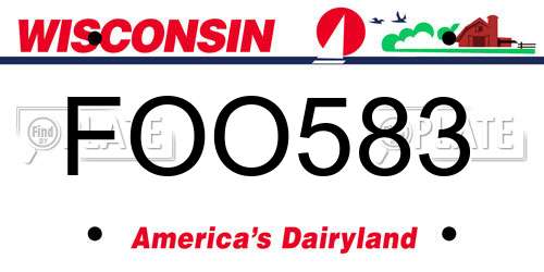 FOO583 Wisconsin License Plate