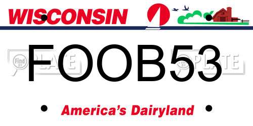 FOOB53 Wisconsin License Plate