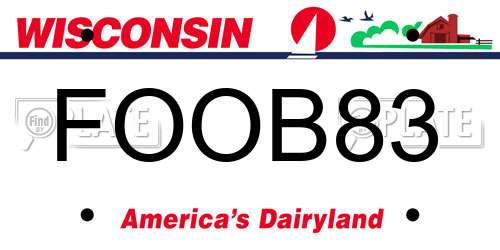 FOOB83 Wisconsin License Plate