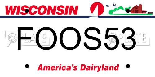FOOS53 Wisconsin License Plate