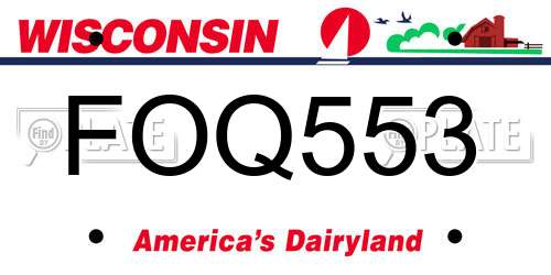 FOQ553 Wisconsin License Plate