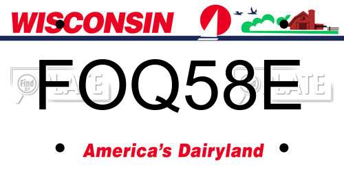 FOQ58E Wisconsin License Plate