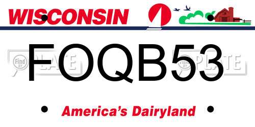 FOQB53 Wisconsin License Plate